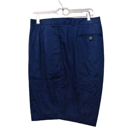 Casuals Shorts by Roundtree & Yorke 52 Actual W51 Dark Blue Pleated Front Cotton - Picture 2 of 6